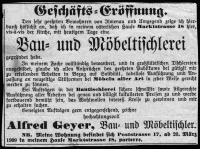 1909 / Zeitungsanzeige der Geschaeftseroeffnung