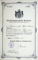 1909 / Staatsangehoerigkeitsausweis von Alfred Geyer